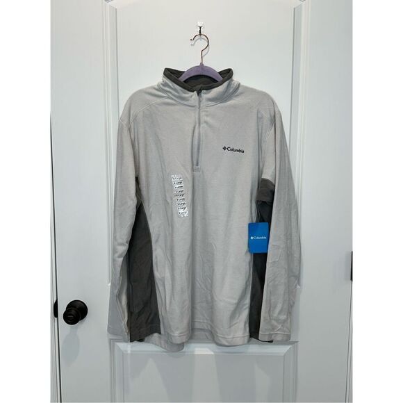 NWT Columbia Gray 1/4 zip Fleece Pullover Jacket Size XL - Picture 1 of 7